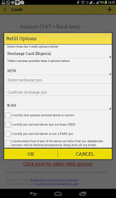 Recharge Card Instant refill Okadabooks
